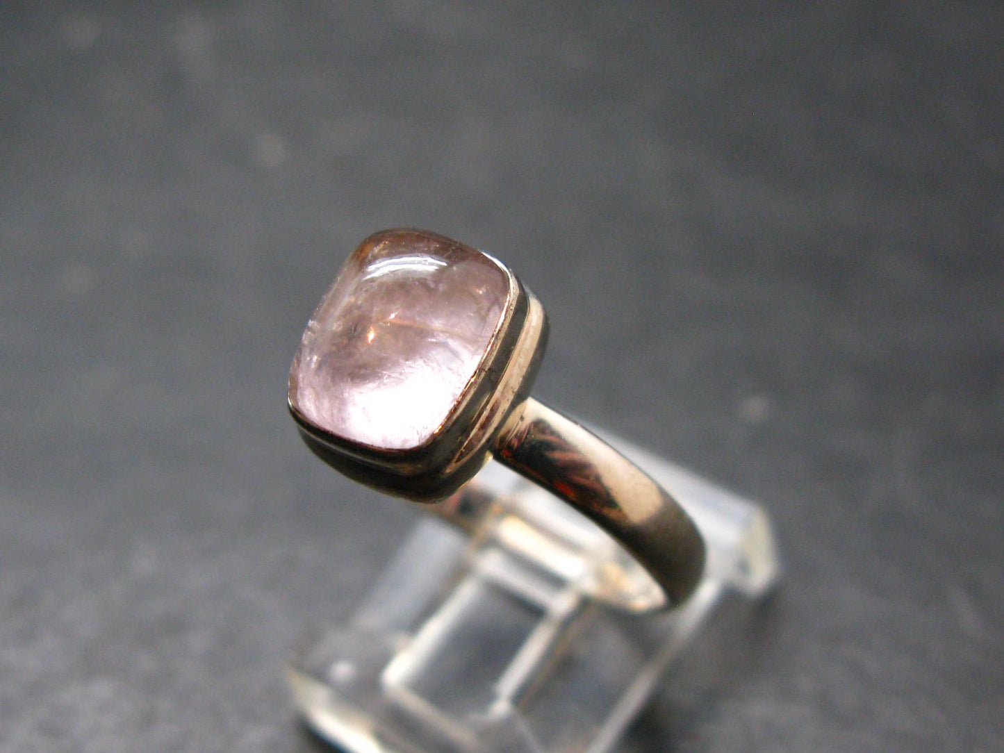 Pink Beryl!! Amazing Natural Morganite Silver Ring From Brazil - Size 9 - 3.8 Grams