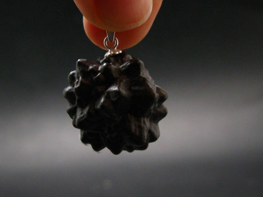 Very Rare Z-Stone (Limonite after Marcasite) Silver Pendant from Sahara Dessert, Egypt - 1.1" - 15.04 Grams