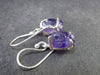 Raw Rich Purple Amethyst Dangle Earrings In Sterling Silver from Brazil - 1.1" - 3.23 Grams