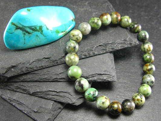 Turquoise Genuine Untreated Bracelet ~ 7 Inches ~ 8mm Round Beads