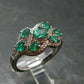 Emerald Faceted Silver Ring from Colombia - 4.21 Grams Total - Size 9.5