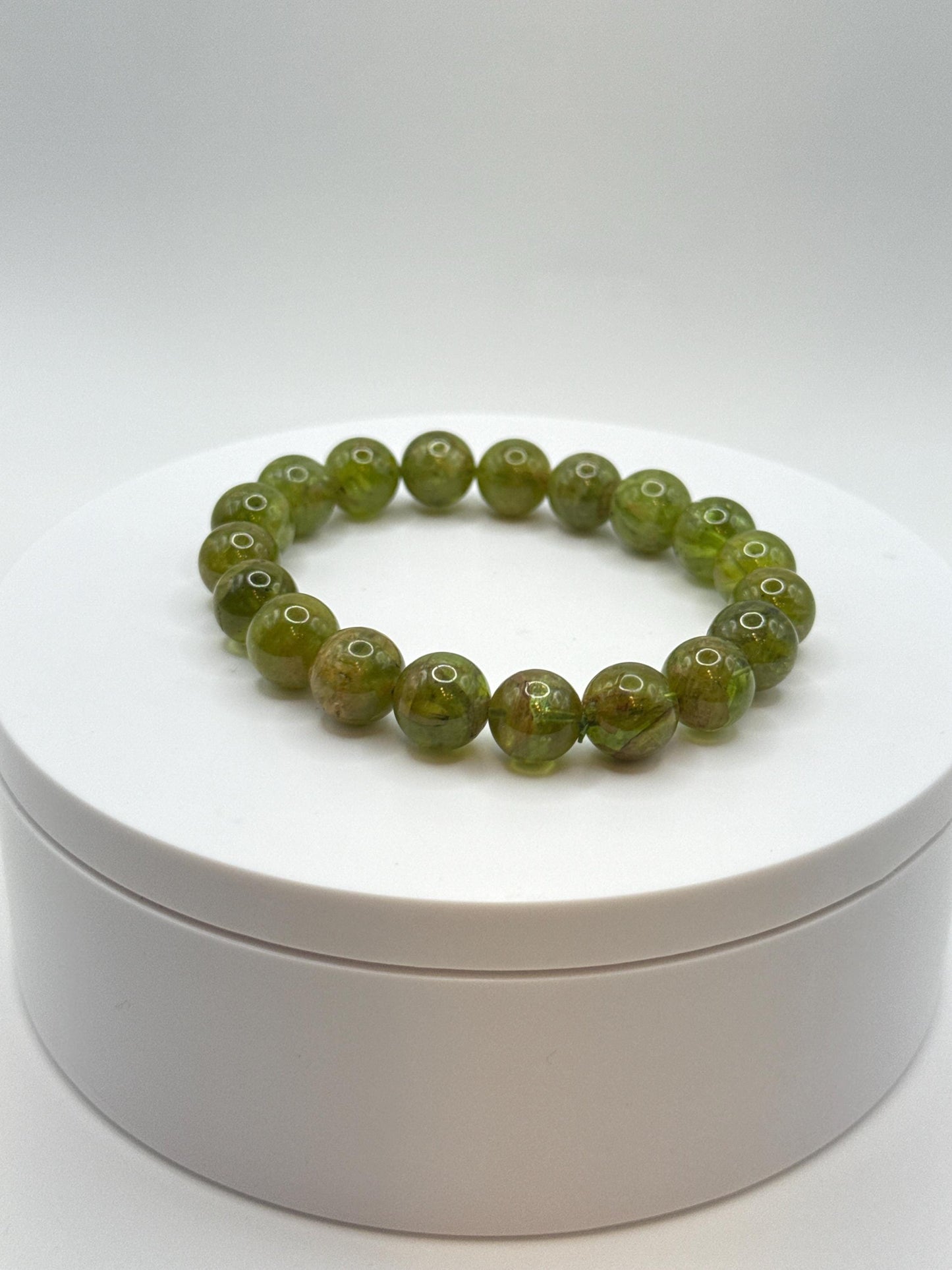Natural Peridot Bead Bracelet | August Birthstone Jewelry
