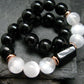 Black Tourmaline & Selenite Genuine Bracelet ~ 7 Inches ~ 8mm Round Beads