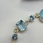 Larimar and Blue Topaz Silver Bracelet Ocean Gemstone Adjustable Link Bracelet Gift