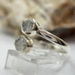 Raw Herderite Double Stone Sterling Silver Wrap Ring - SIZE 9