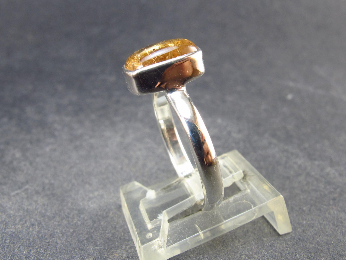 Fabulous Untreated Imperial Topaz 925 Silver Ring from Brazil - Size 7.25 - 3.05 Grams