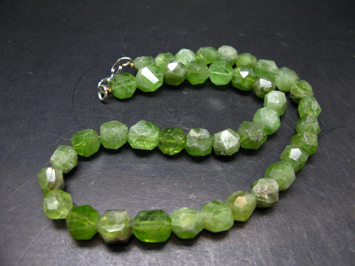 Gem Olivine Peridot Beads Necklace From Pakistan - 17"