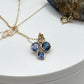 Sapphire Cluster Pendant Necklace | Natural Blue Sapphire Gold Necklace | Unique September Birthstone Jewelry - 1.28 g
