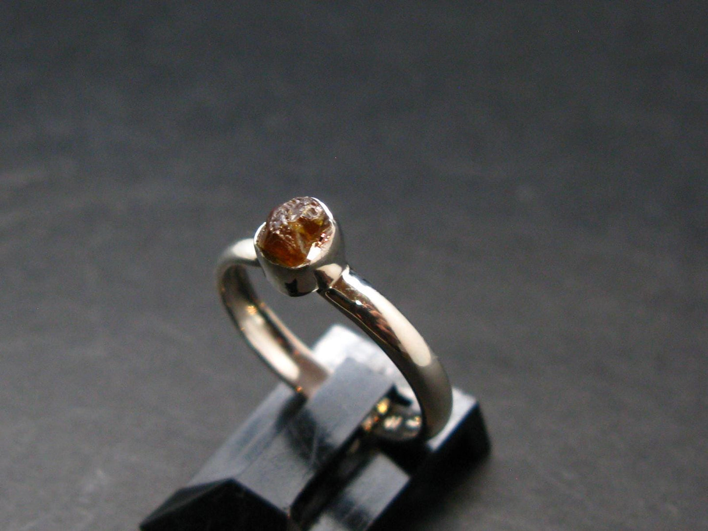 Fire Red Zincite Zinkite 925 Silver Ring from Poland - Size 6 - 1.61 Grams