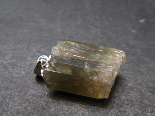 Nice Terminated Danburite Crystal Silver Pendant from Russia - 0.9" - 2.97 Grams