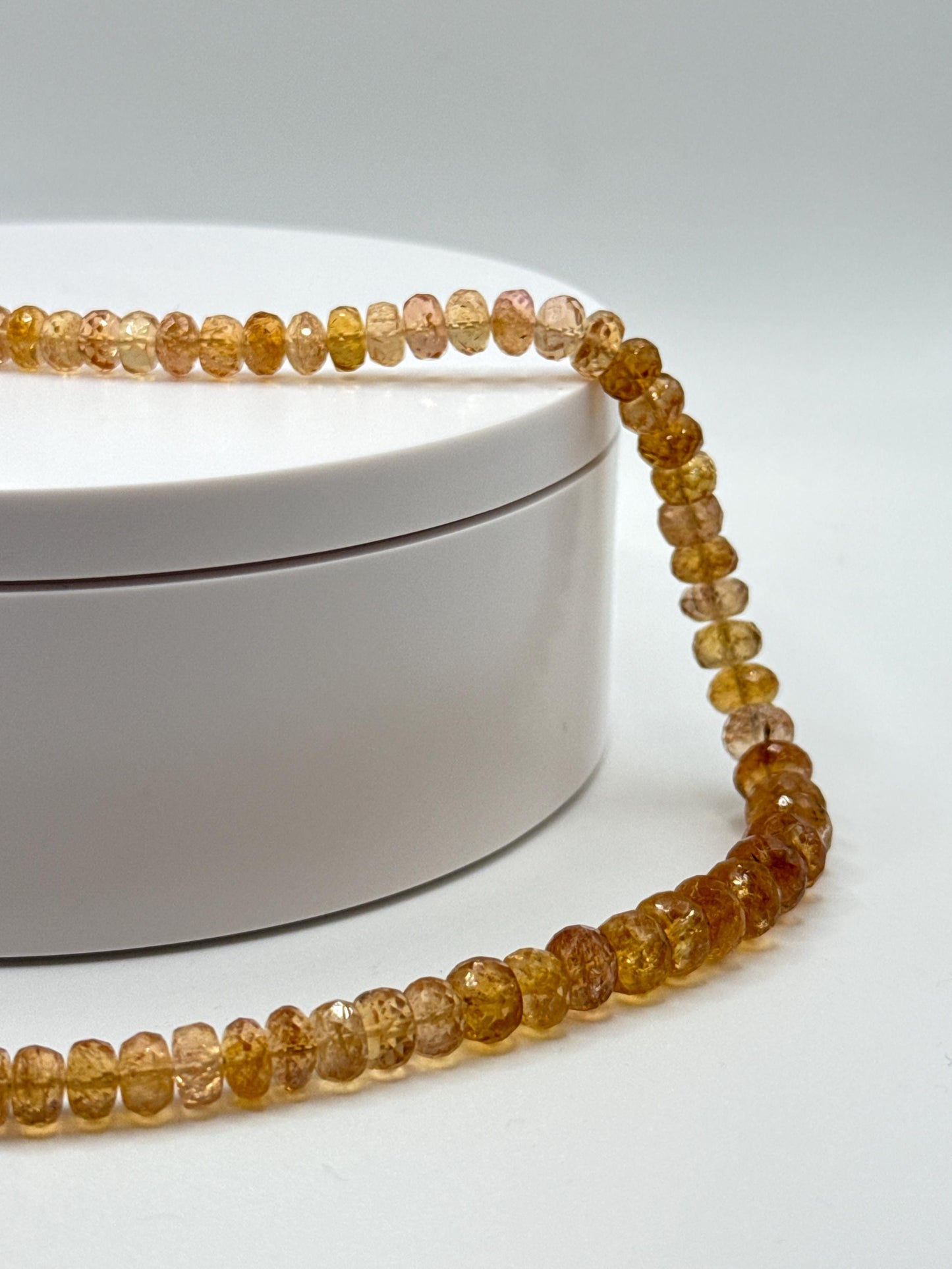 Imperial Topaz Necklace – Natural Faceted Gemstone Strand - 36 Grams