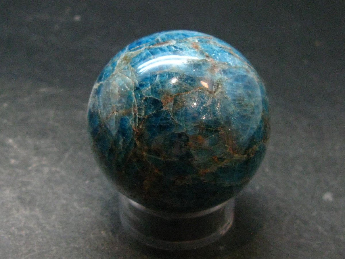 Large neon blue Apatite sphere from Madagascar- 162.0 - 1.8"
