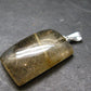 Rutilated Quartz Silver Pendant From Brazil - 1.3"