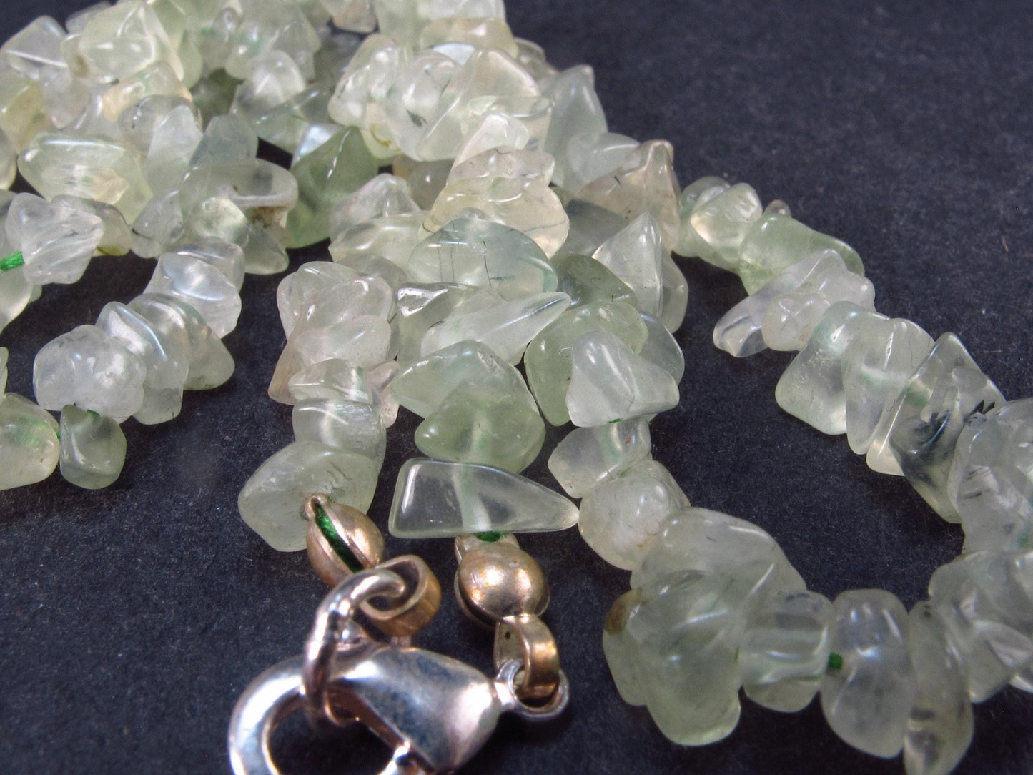 Lot of 3 Natural Prehnite Tumbled Beads Necklaces from Australia - 18"