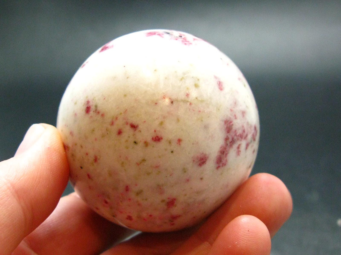 Large Cinnabar in Quartz Sphere from Peru - 188.35 Grams - 2.0"