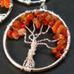 Set of Three Natural Carnelian Tree of Life Healing Necklace Pendant