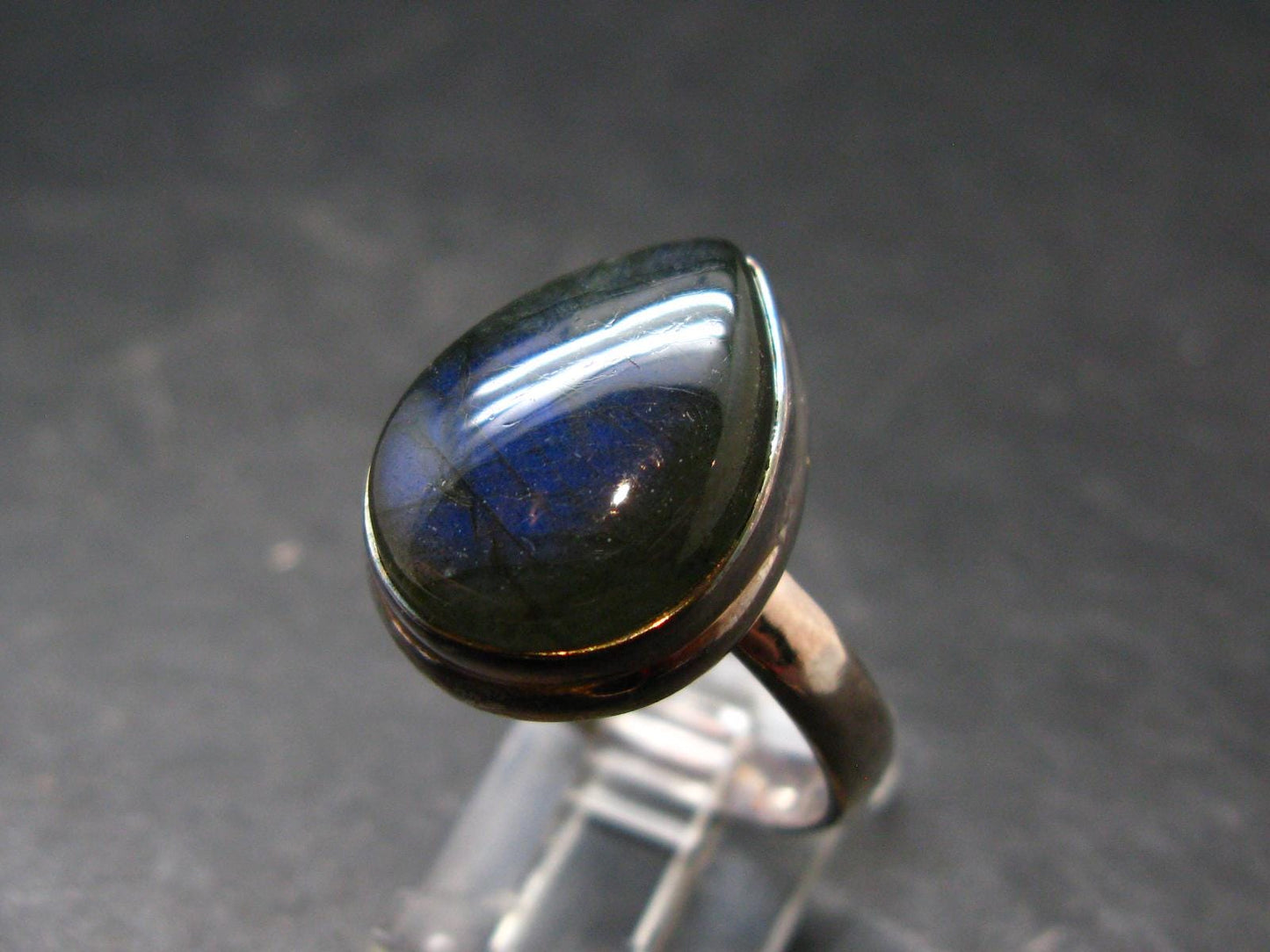 Labradorite Cabochon Silver Ring From Madagascar - 7.03 Grams - Size 10