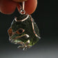 Moldavite Tektite Silver Clover Pendant from Czech Republic - 1.4" - 6.64 Grams