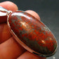 Crimson Cuprite w/ Chrysocola Silver Plated Pendant from Mexico - 2.1" - 11.72 Grams