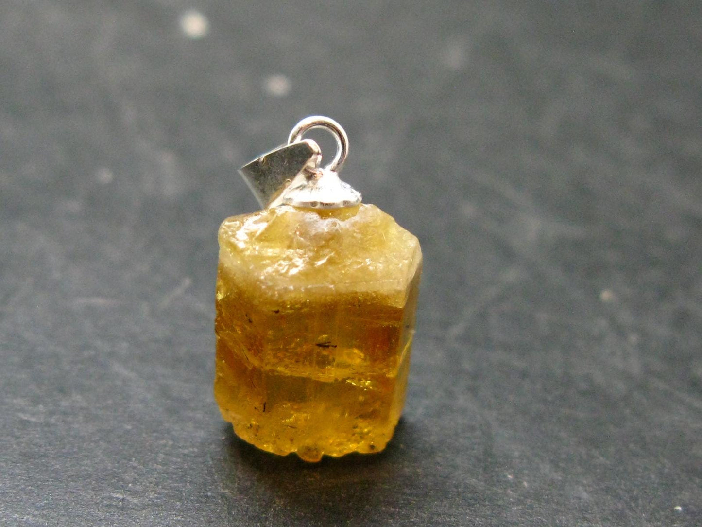 Gem Heliodor Golden Beryl Silver Pendant From Tajikistan - 10.0 Carats - 2.0"