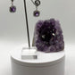 Square Amethyst Drop Earrings with Halo – Elegant Purple Crystal Dangles in Sterling Silver - Weight 5.83 Grams
