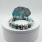 Larimar Stretch Bracelet Blue Gemstone Beads Minimalist Ocean Jewelry Gift