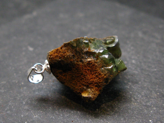Ludlamite Cluster Silver Pendant From Bolivia - 1.1" - 5.37 Grams