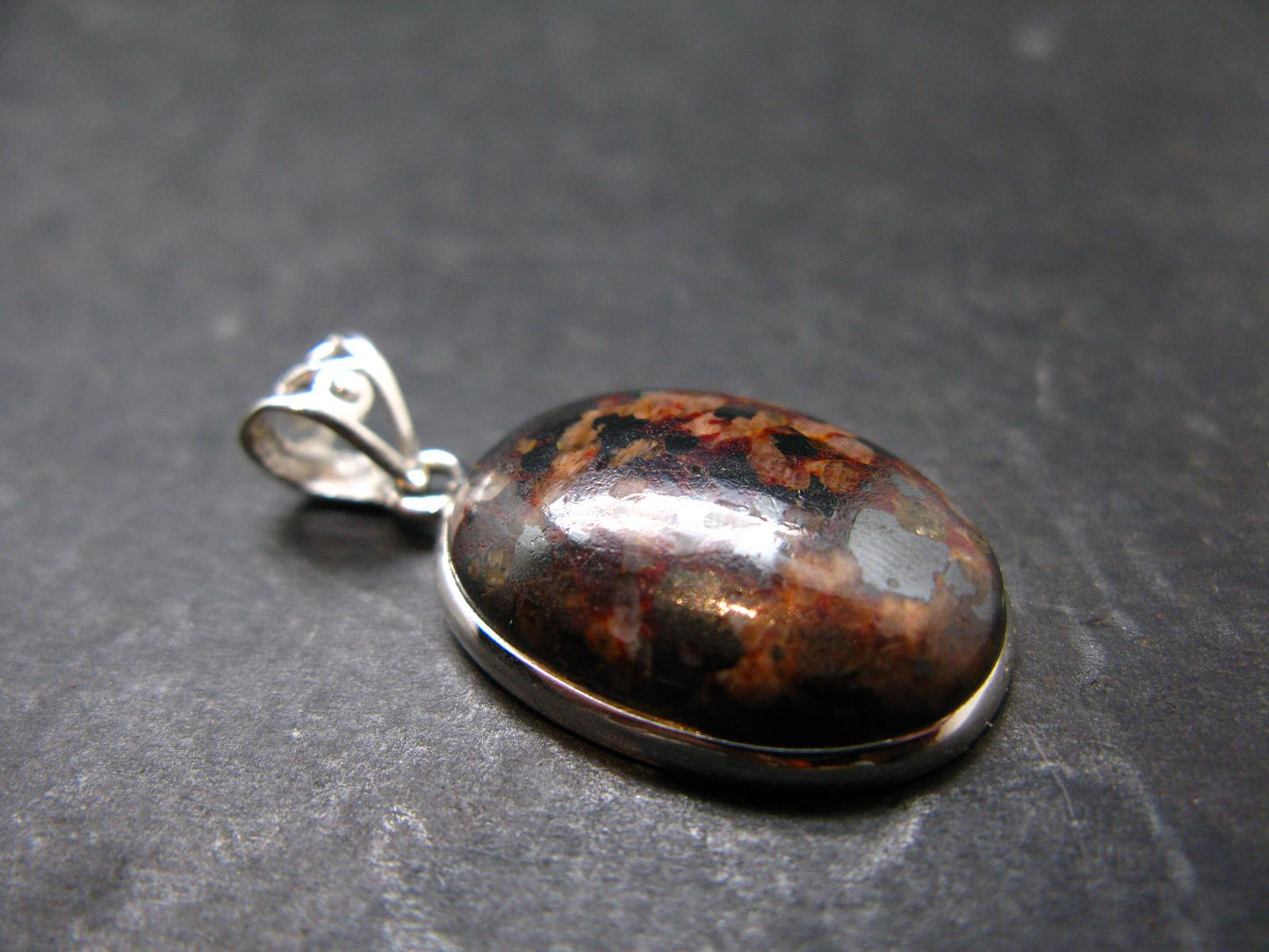 Zincite Franklinite Willemite Silver Pendant From USA - 1.4" - 9.0 Grams
