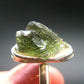 Moldavite Tektite Silver Ring from Czech Republic - Adjustable Size - 6.79 Grams