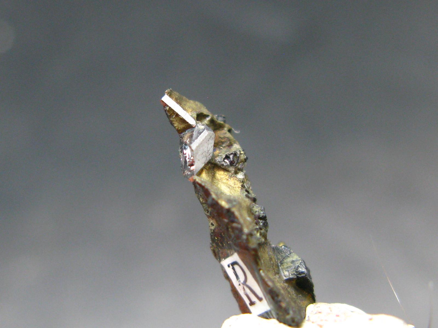 Sperrylite Crystal On Matrix From Russia - 0.7" - 3mm Crystal