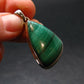 Genuine Vivid Vibrant Green Malachite Sterling Silver Pendant From Congo - 1.5" - 8.85 Grams