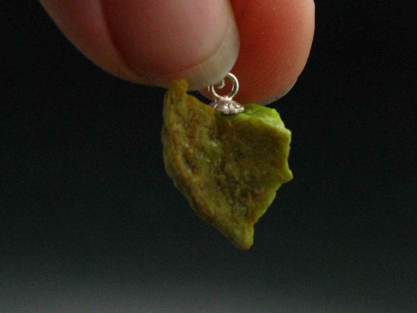 Gaspeite Silver Pendant From Australia - 0.8" - 1.25 Grams