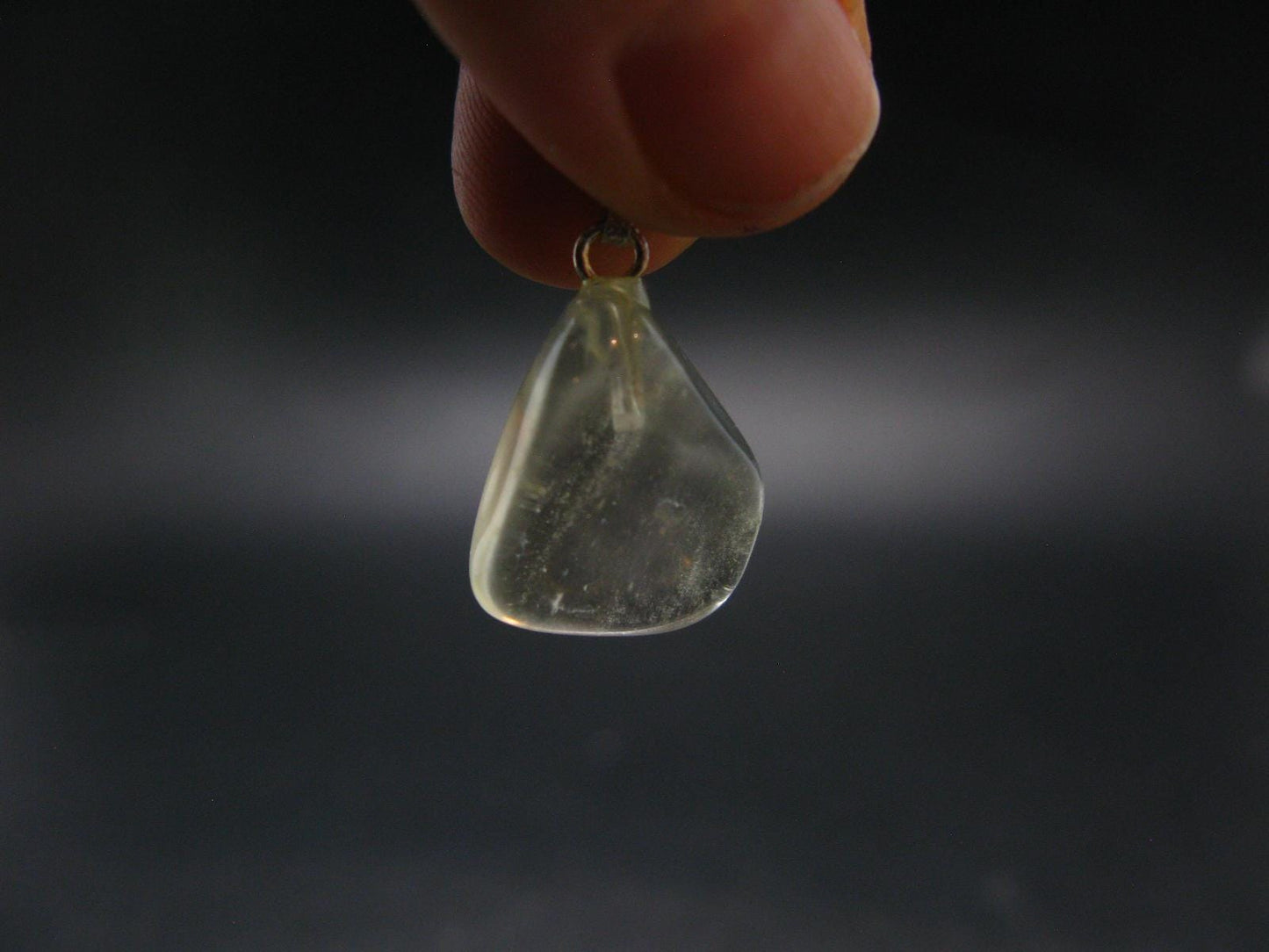 Gem Libyan Desert Glass Tektite Pendant Sterling Silver from Libya - 1.0" - 3.1 Grams