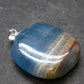 Lemurian Aquatine Blue Calcite Silver Pendant from Argentina - 1.4" - 9.76 Grams