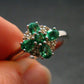 Emerald Faceted Silver Ring from Colombia - 3.54 Grams Total - Size 8.75