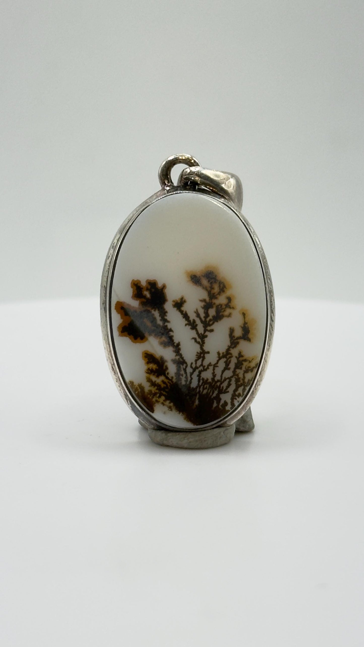 Dendritic Agate Pendant – Natural Scenic Moss Pattern Gemstone Jewelry