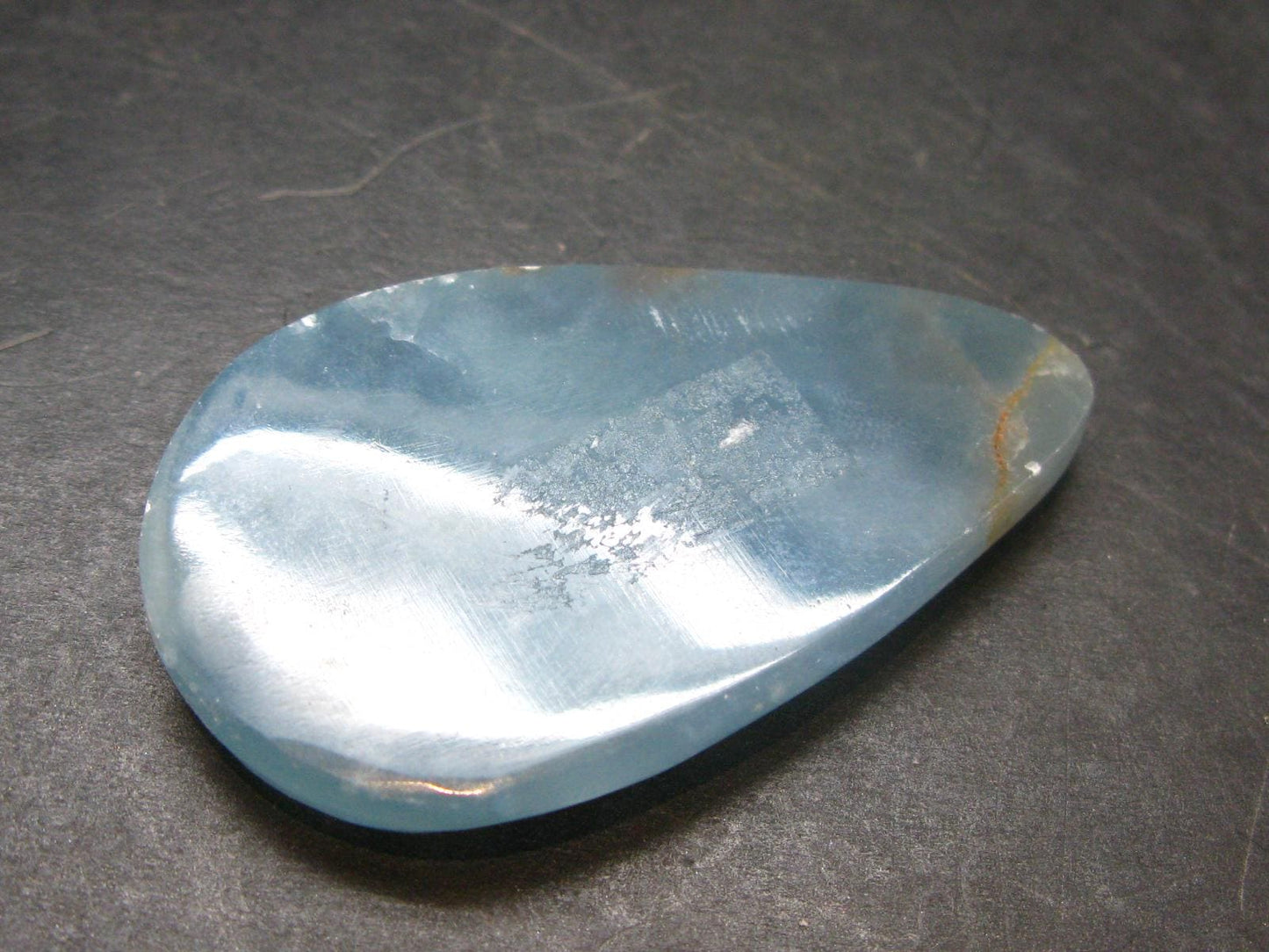 Stunning Lemurian Aquatine Blue Calcite Cabochon From Argentina - 2.2" - 23.30 Grams