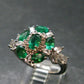 Emerald Faceted Silver Ring from Colombia - 4.51 Grams Total - Size 7.25
