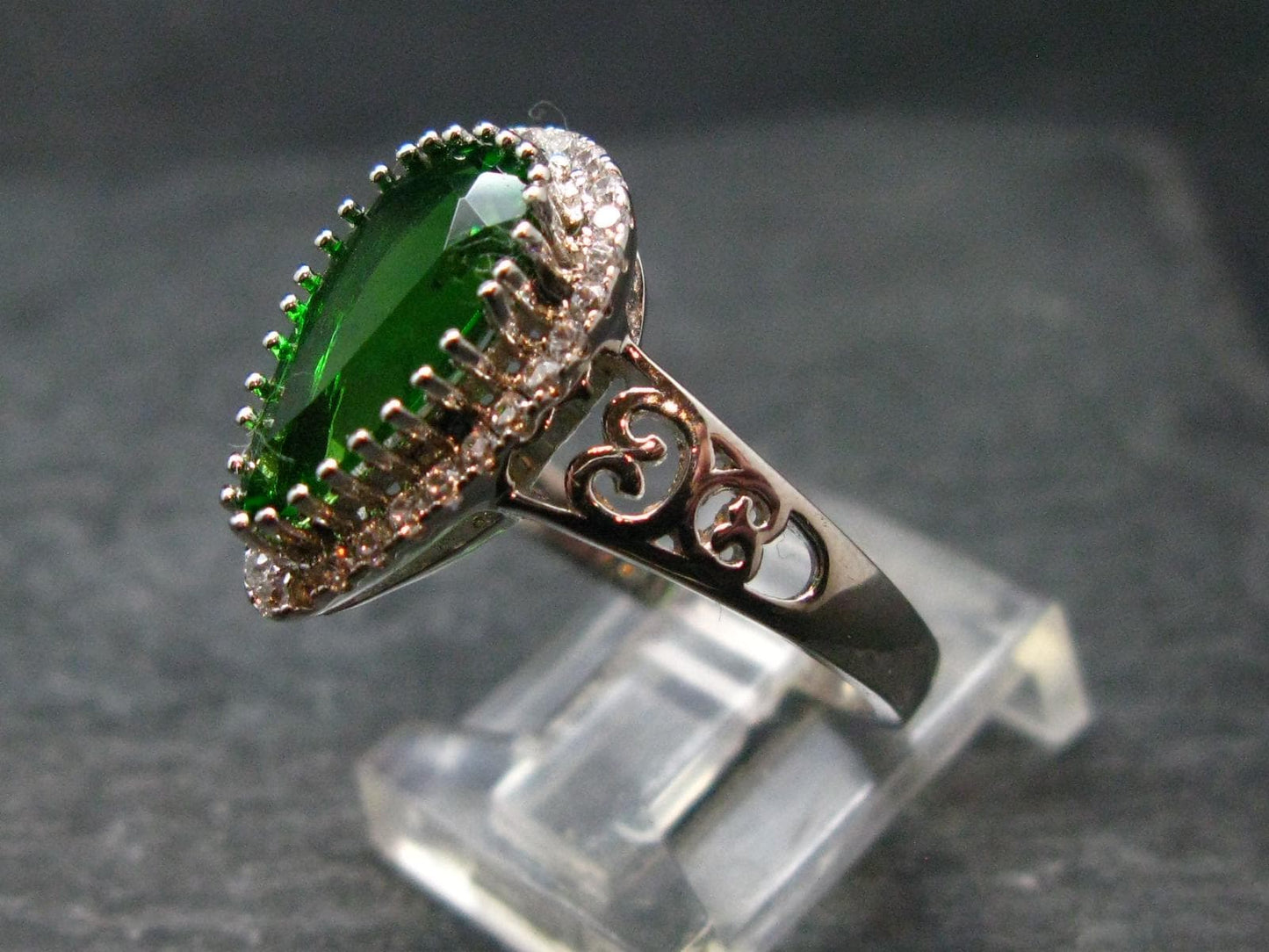 Helenite Gaia Stone Gem Sterling Silver Ring From Washington - Size 9.25 - 1.80 Carats