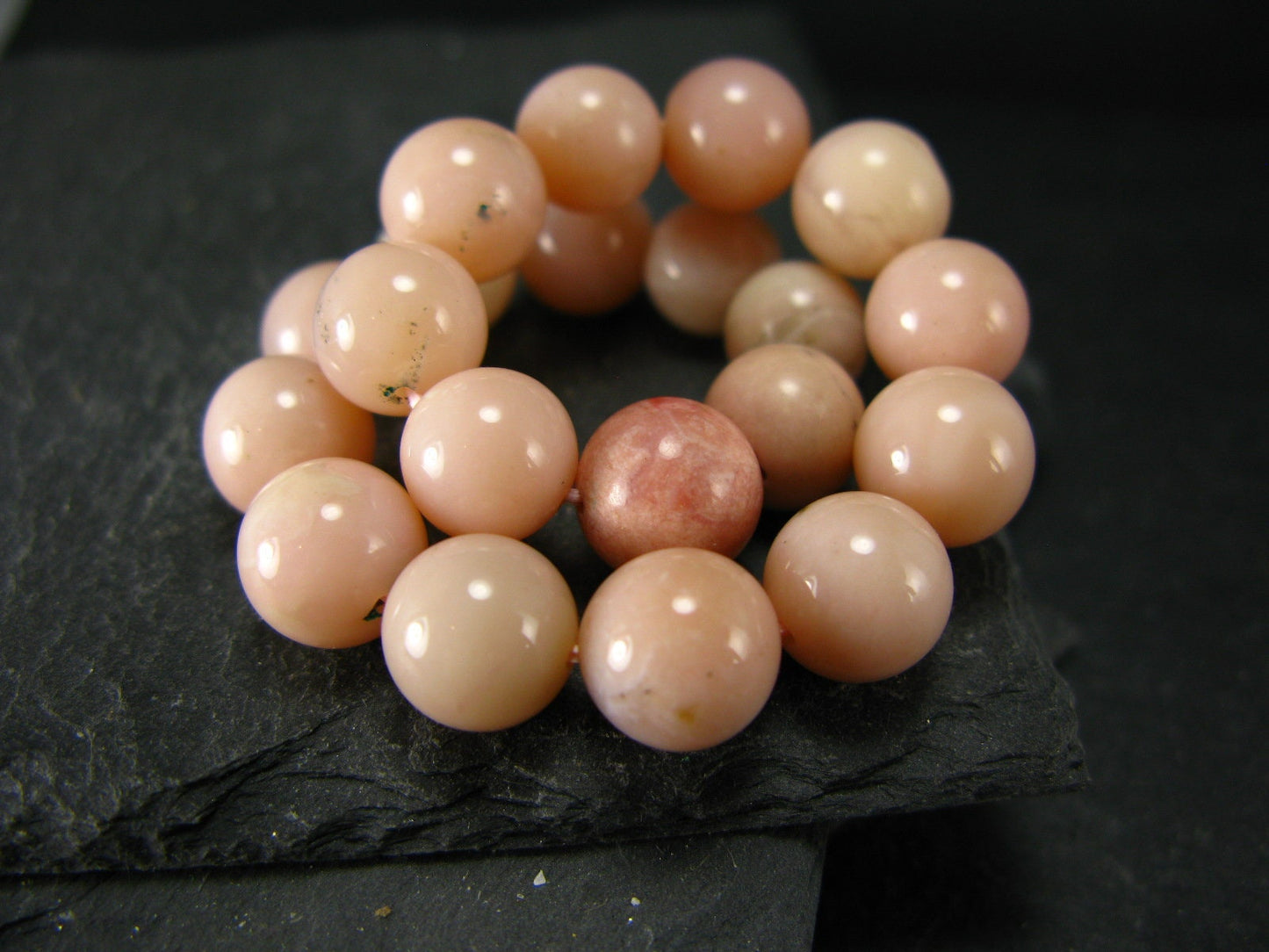 Pink Opal Genuine Bracelet ~ 7 Inches ~ 9mm Round Beads