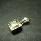 Gem Libyan Desert Glass Tektite Faceted Pendant Sterling Silver from Libya - 0.7" - 2.42 Grams