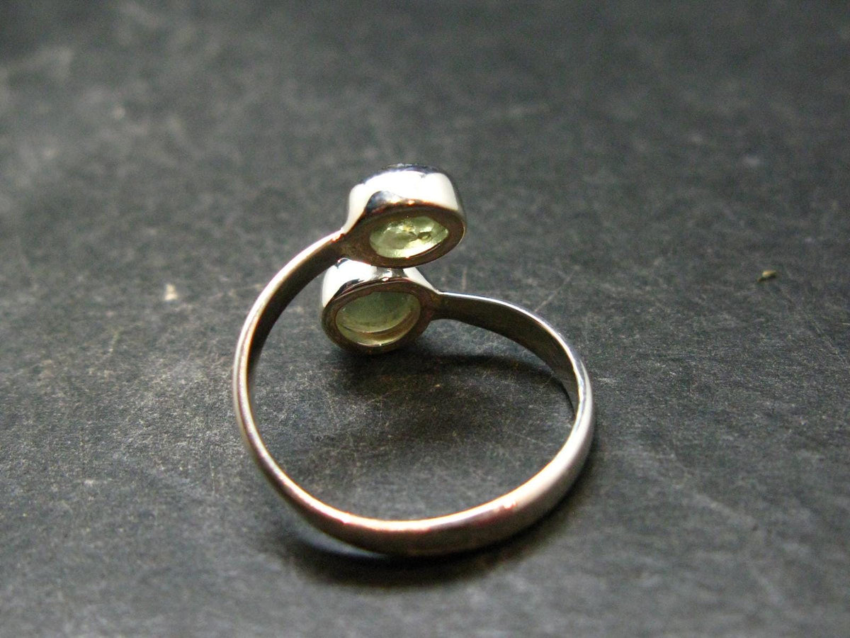 Cute Gem Moldavite Sterling Silver Ring From Czech Republic - Size 9 - 2.40 Grams