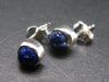 Deep Blue Azurite Crystal Stud Earrings In Sterling Silver From Mexico