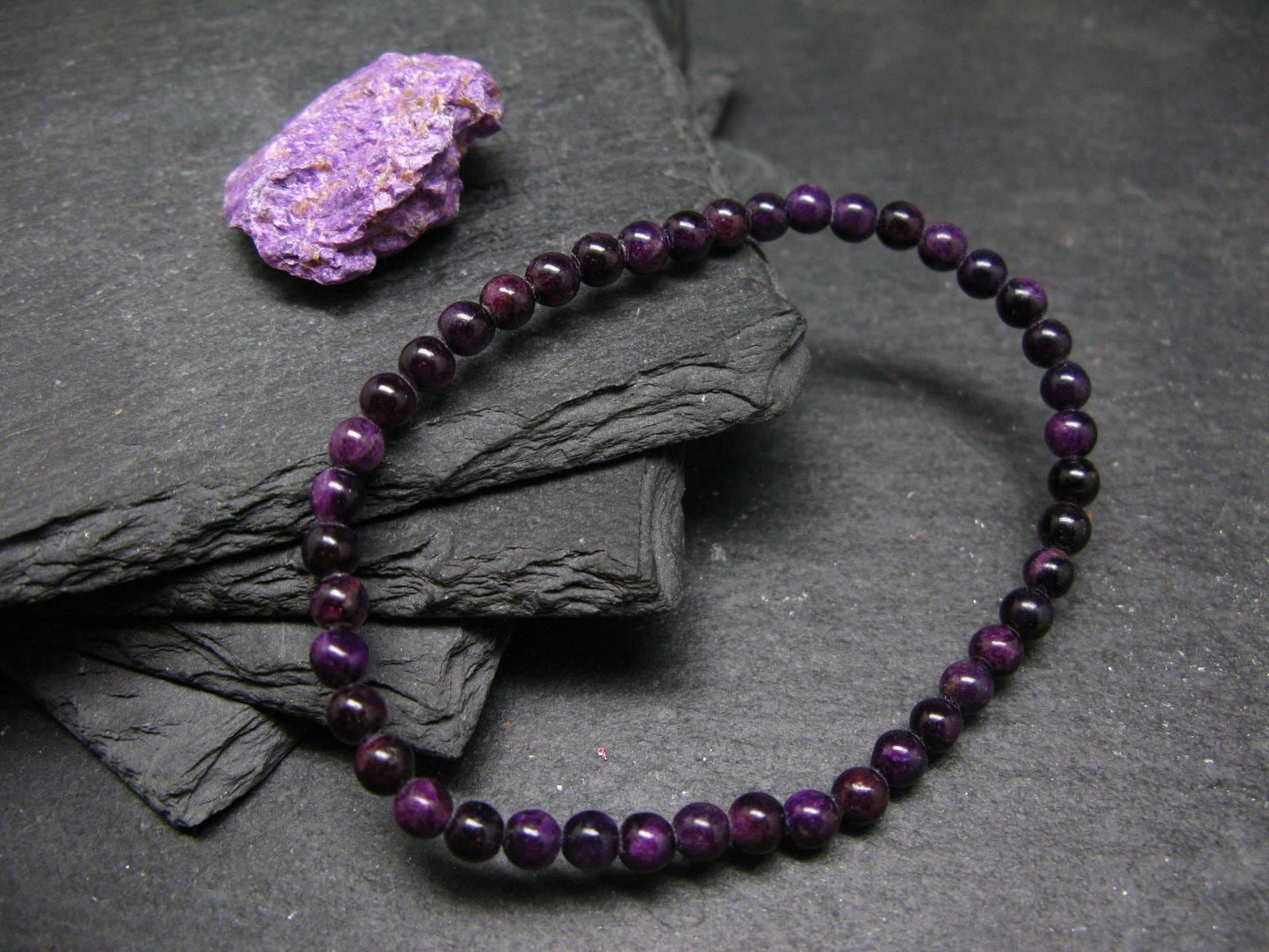 Stichtite Genuine Bracelet ~ 7 Inches ~ 5mm Round Beads
