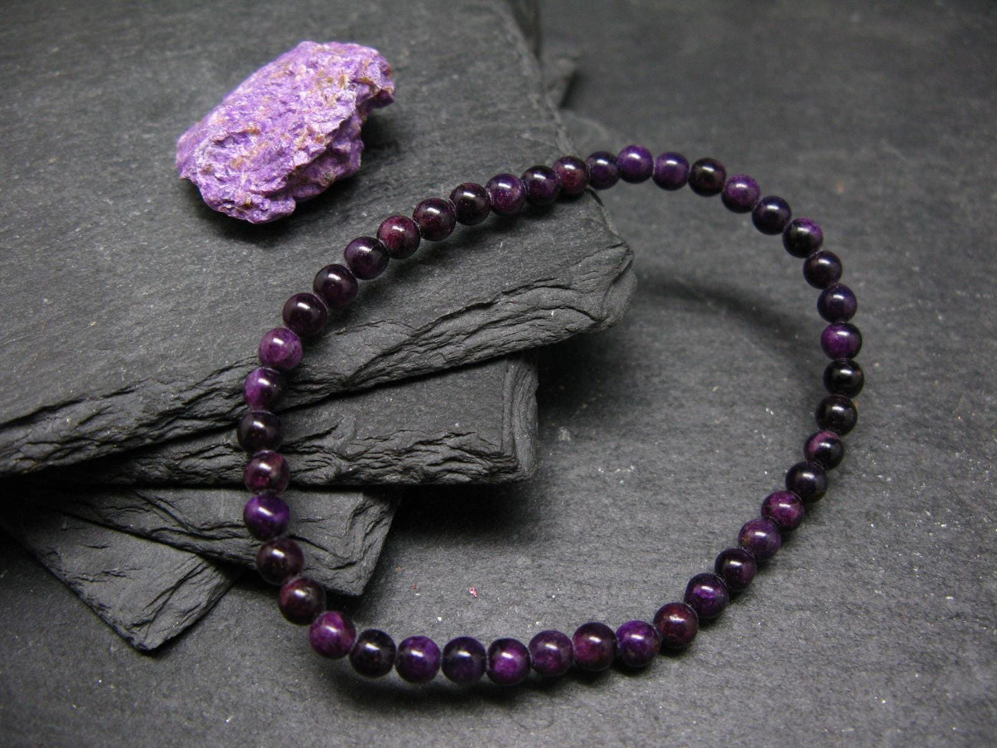 Stichtite Genuine Bracelet ~ 7 Inches ~ 5mm Round Beads
