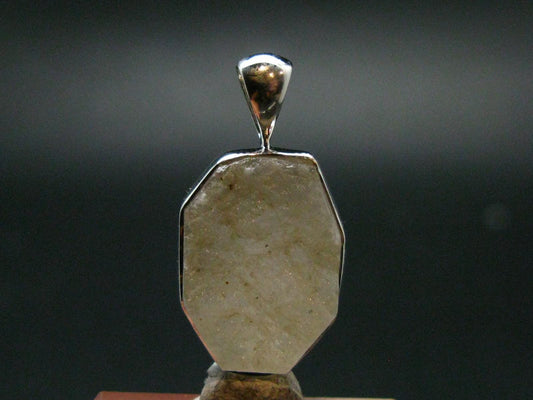 Very Rare White Cryolite 925 Silver Pendant from Greenland - 1.0" - 3.24 Grams