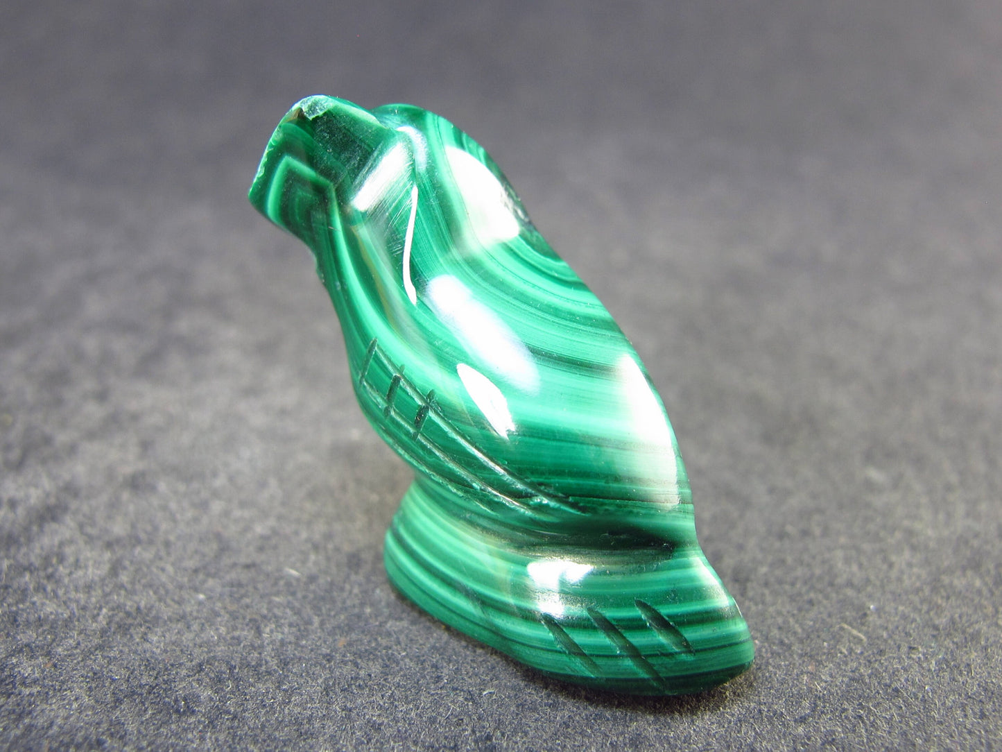 Malachite Owl Carving From Congo - 1.0" - 7.9 Grams