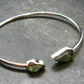 Moldavite Sterling Silver Twister Bracelet - 4.35 Grams - Size Adjustable