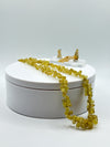 Yellow Sapphire Beaded Necklace: Genuine Gemstone Healing Crystal - 17 in