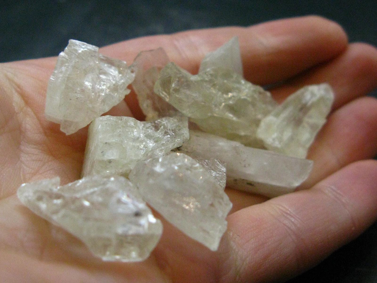 Lot of 10 Gem Hiddenite Spodumene Crystals From Brazil - 34.52 Grams